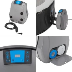 Uppblåsbart spabad Carbone Ø165x70 cm svart vit [pro.tec]