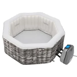 Uppblåsbart spabad Carosino stenkänsla Ø195x70 cm för 5 personer [pro.tec]
