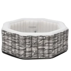 Uppblåsbart spabad Carosino stenkänsla Ø195x70 cm för 5 personer [pro.tec]