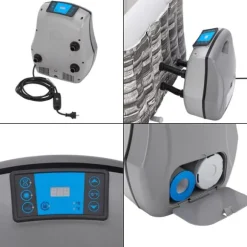 Uppblåsbart spabad Carosino stenkänsla Ø195x70 cm för 5 personer [pro.tec]