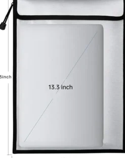 Uppgraderad brandsäker dokumentväska med dubbla fickor (2000℉) 28*38 cm, vattentät och brandsäker kontantväska med dragkedja, förvaringsväska för vik | CDON