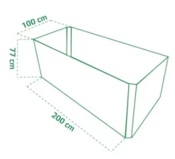 Upphöjd bädd AGRO BÄDD 200x100x77 cm