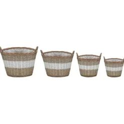 Upphöjd blomlåda i korgmaterial - Handgjorda i äkta rotting | Färg: Natur | Antal: 4 st