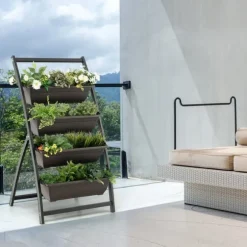 Upphöjd odlcmgslåda, 30x28x63cm, svartbrun