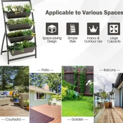 Upphöjd odlcmgslåda, 30x28x63cm, svartbrun