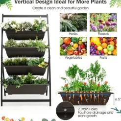 Upphöjd odlcmgslåda, 30x28x63cm, svartbrun