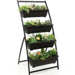 Upphöjd odlcmgslåda, 30x28x63cm, svartbrun