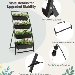 Upphöjd odlcmgslåda, 30x28x63cm, svartbrun