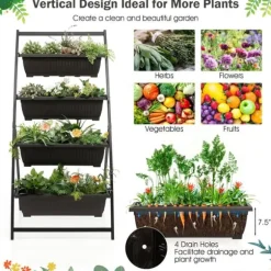 Upphöjd odlcmgslåda, 30x28x63cm, svartbrun