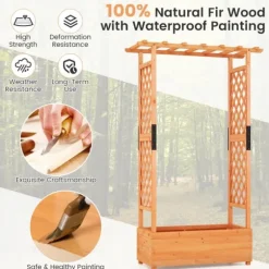 Upphöjd odlingsbädd, 201×44×114 cm, Orange