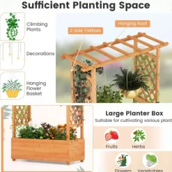 Upphöjd odlingsbädd, 201×44×114 cm, Orange