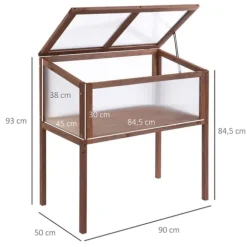 Upphöjd odlingsbädd, 90x50x93 cm, Brun