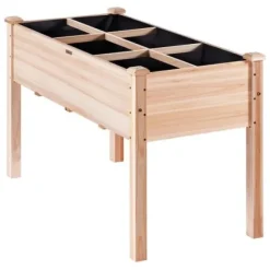 Upphöjd odlingsbädd, 120x58x76 cm, ljus träfärg, trä