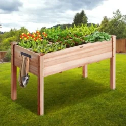 Upphöjd odlingsbädd, 120x58x76 cm, ljus träfärg, trä
