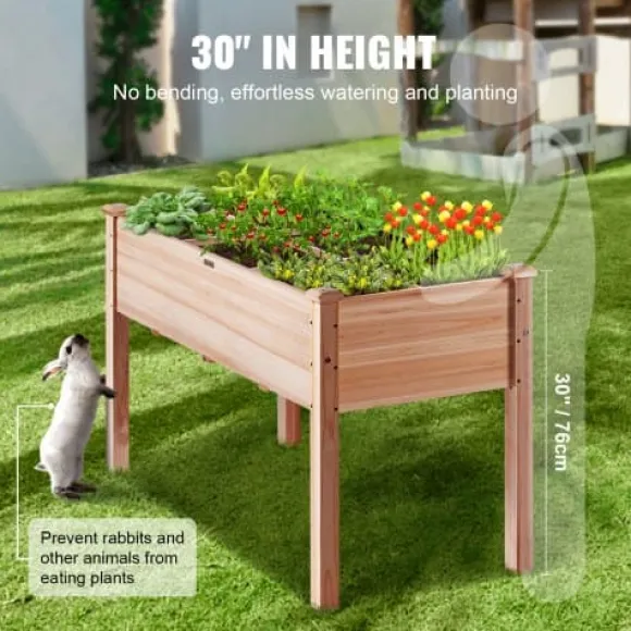 Upphöjd odlingsbädd, 120x58x76 cm, ljus träfärg, trä