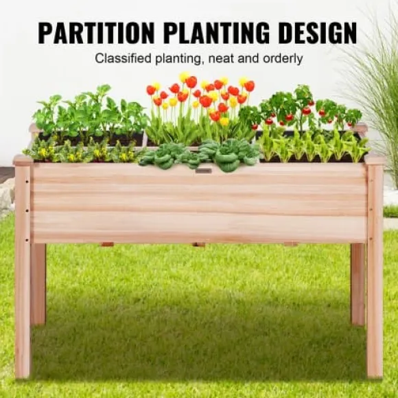 Upphöjd odlingsbädd, 120x58x76 cm, ljus träfärg, trä