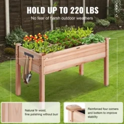 Upphöjd odlingsbädd, 120x58x76 cm, ljus träfärg, trä