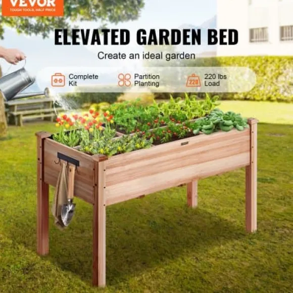 Upphöjd odlingsbädd, 120x58x76 cm, ljus träfärg, trä