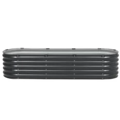 Upphöjd odlingsbädd, 199x59,5x42 cm, mörkgrå, metall