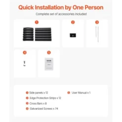 Upphöjd odlingsbädd, 199x59,5x42 cm, mörkgrå, metall