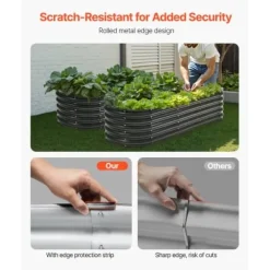 Upphöjd odlingsbädd, 199x59,5x42 cm, mörkgrå, metall