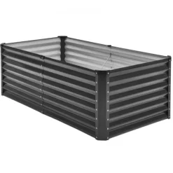 Upphöjd odlingsbädd, 180x89,5x60 cm, mörkgrå, metall