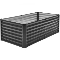 Upphöjd odlingsbädd, 180x89,5x60 cm, mörkgrå, metall