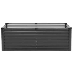 Upphöjd odlingsbädd, 180x89,5x60 cm, mörkgrå, metall