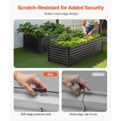 Upphöjd odlingsbädd, 180x89,5x60 cm, mörkgrå, metall