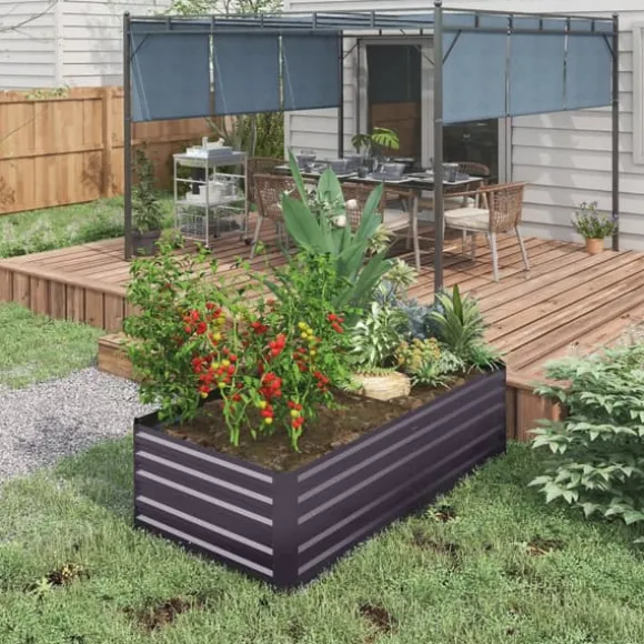 Upphöjd odlingsbädd, 180x90x59 cm, Mörkgrå