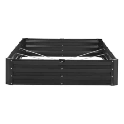 Upphöjd odlingsbädd, 240x120x28 cm, mörkgrå, metall