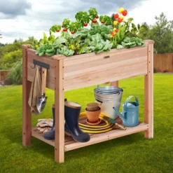Upphöjd odlingsbädd, 86x46x76 cm, naturträ, trä