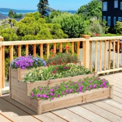 Upphöjd odlingsbädd, 124x124x56 cm, Natur