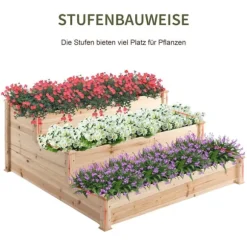 Upphöjd odlingsbädd, 124x124x56 cm, Natur