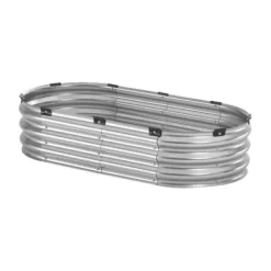 Upphöjd odlingsbädd, 119,5x58,5x27 cm, Silver, Metall