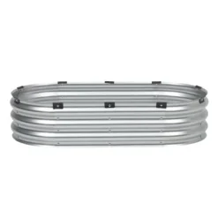 Upphöjd odlingsbädd, 119,5x58,5x27 cm, Silver, Metall