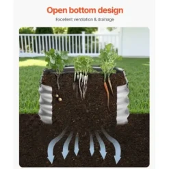 Upphöjd odlingsbädd, 119,5x58,5x27 cm, Silver, Metall