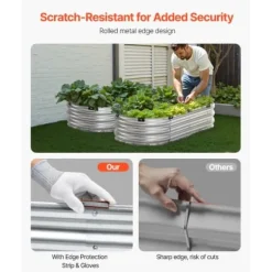 Upphöjd odlingsbädd, 119,5x58,5x27 cm, Silver, Metall