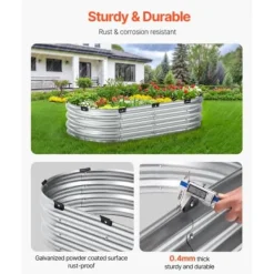 Upphöjd odlingsbädd, 119,5x58,5x27 cm, Silver, Metall