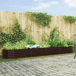 Upphöjd odlingslåda Brun 400 x 80 x 44 cm Stål