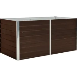 Upphöjd odlingslåda brun 160x80x77 cm galvaniserat stål