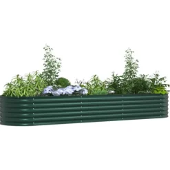 Upphöjd odlingslåda Grön 320 x 80 x 44 cm Stål