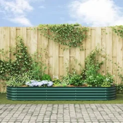 Upphöjd odlingslåda Grön 320 x 80 x 44 cm Stål