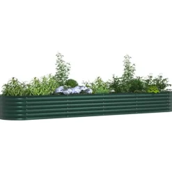 Upphöjd odlingslåda Grön 400 x 80 x 44 cm Stål