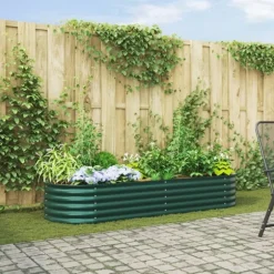 Upphöjd odlingslåda Grön 240 x 80 x 44 cm Stål