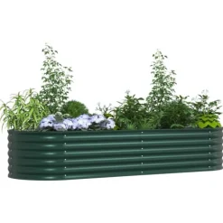 Upphöjd odlingslåda Grön 240 x 80 x 44 cm Stål