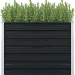 Upphöjd odlingslåda i galvaniserat stål | Färg: Antracit | Storlek: 100x100x77 cm