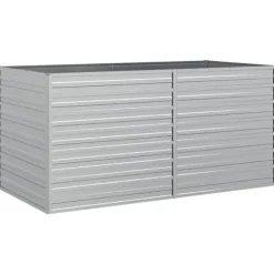 Upphöjd odlingslåda i galvaniserat stål - Planteringslåda | Färg: Silver | Storlek: 160x80x77 cm