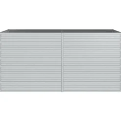 Upphöjd odlingslåda i galvaniserat stål - Planteringslåda | Färg: Silver | Storlek: 160x80x77 cm