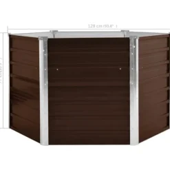 Upphöjd odlingslåda i galvaniserat stål | Färg: Brun | Storlek: 129x129x77 cm